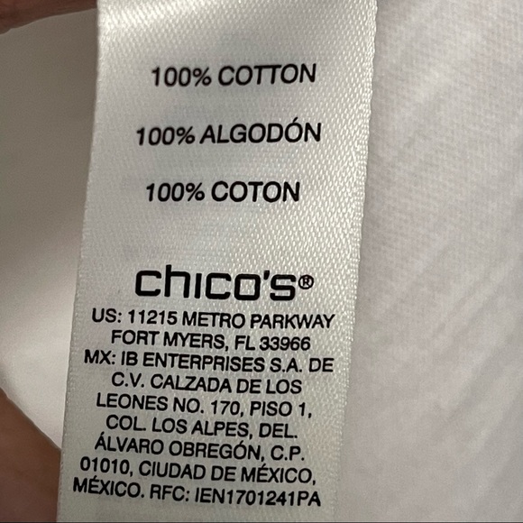 Chicos White 100%Cotten T Shirt with Neck detailing and Watermelon Print - Picture 7 of 7